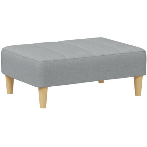 Repose-pieds tabouret bout de lit 77 x 55 x 31 cm tissu gris DEC030261 (1/5)