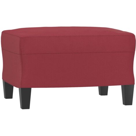 Repose-pieds tabouret bout de lit 60 x 50 x 41 cm PVC rouge DEC030578 (1/5)