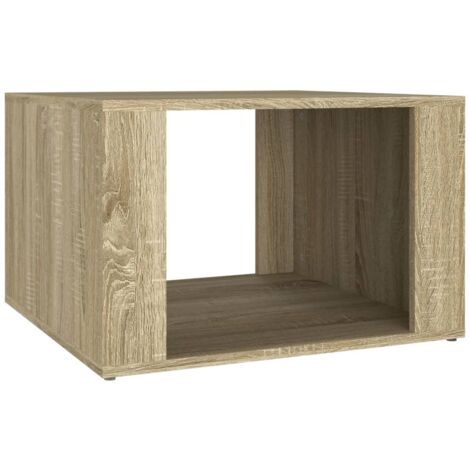 Table de chevet avec compartiment ouvert 57 x 55 x 36 cm bois d'ingénierie couleur chêne DEC033893 (1/5)