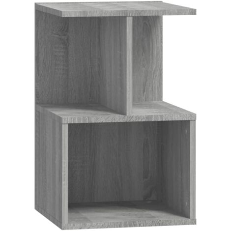 Table de chevet avec étagères 35 x 35 x 55 cm bois d'ingénierie gris DEC034592 (1/4)