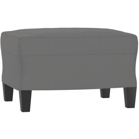 Repose-pieds tabouret bout de lit 60 x 50 x 41 cm tissu microfibre gris DEC030305 (1/5)