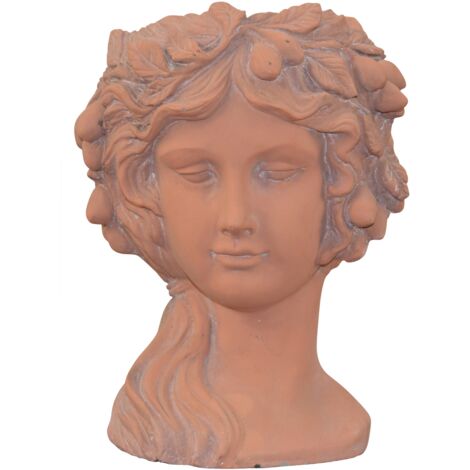 Pot de fleurs décoratif en ciment – Finition terracotta 30 cm DEC050059 (1/5)