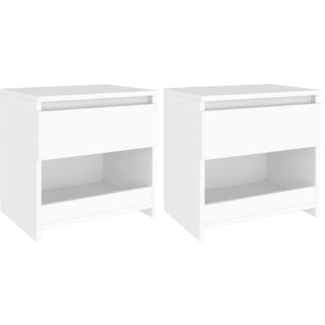 Lot De 2 Tables De Chevet Avec Tiroir + étagère – 40x30 Cm, Multi Couleur