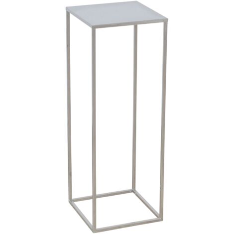 Porte-Plantes moderne en métal argenté 25 x 25 x 70 cm Finition Lisse DEC050076 (1/2)