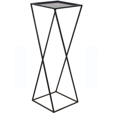 Porte-Plantes Noir Moderne 34 x 34 x 100 cm Structure en Fer DEC050068 (1/4)