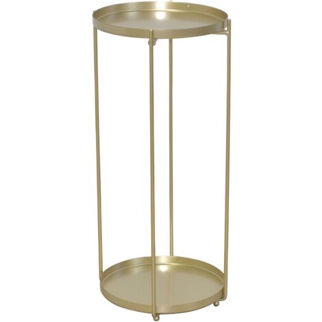 Porte-Plantes Rond Moderne en métal doré Hauteur 58 cm Surface Ø25 cm avec Rebord DEC050083 (1/2)