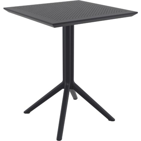 Table pliante résistante compacte et élégante carrée 60 cm Plastique noir 100002953 (1/5)