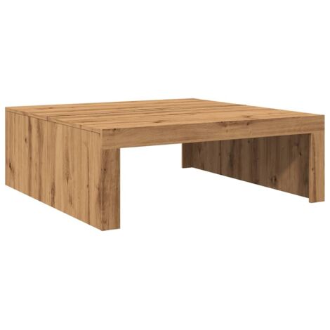 Table basse design moderne et contemporaine artisanal 100 x 100 x 35 cm bois d'ingénierie marron DEC038286 (1/5)