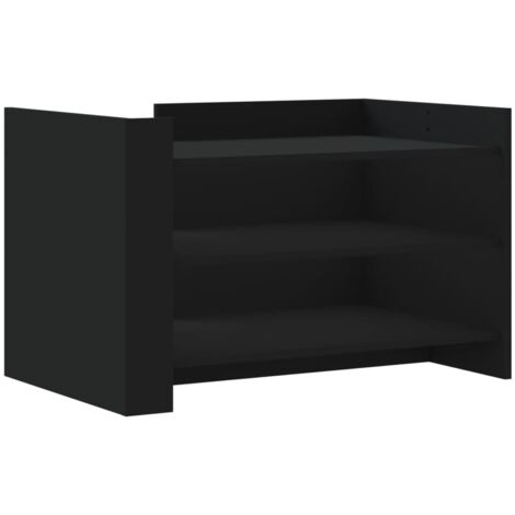 Table basse avec étagères design moderne 80 x 50 x 50 cm bois d'ingénierie noir DEC039778 (1/5)