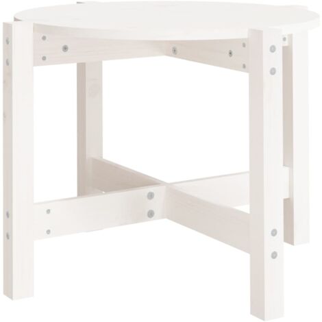 Table d'appoint design simple Ø 62,5 x 45 cm bois massif de pin blanc DEC038210 (1/5)