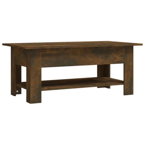 Table basse design rustique 102 x 55 x 42 cm bois d'ingénierie marron DEC038381 (1/4)