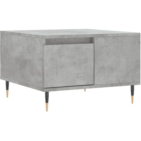 Table basse avec tiroir design moderne et contemporaine 55 x 55 x 36,5 cm bois d'ingénierie gris et métal DEC039305 (1/5)