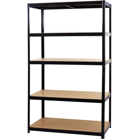 Rayonnage métallique noir étagère renforcée 5 niveaux Capacité 875 kg 200x120x60 cm 040008690 (1/5)