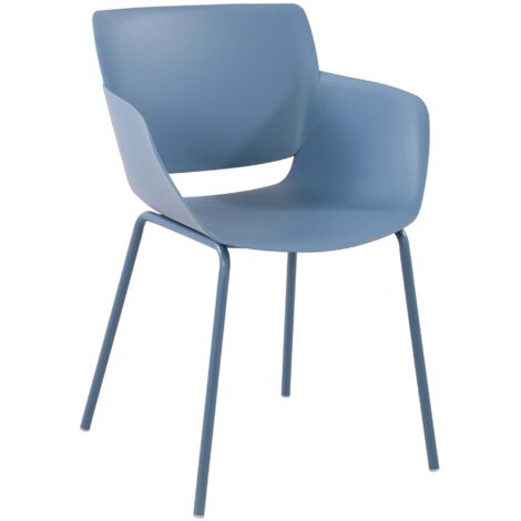 Chaise pour intérieur ou extérieur plastique couleur bleu structure acier thermolaqué 100007123 (1/5)