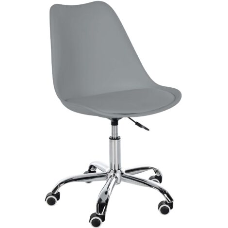 Tabouret de travail sur roulettes hauteur réglable en plastique gris et métal 100006944 (1/5)