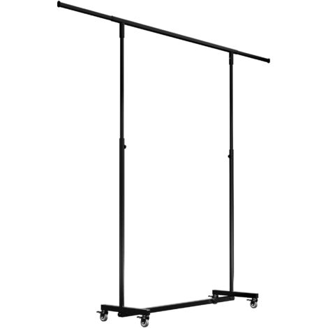 Portant penderie sur roulettes tube hauteur et largeur réglable 150x50x190 acier noir 100008989 (1/5)