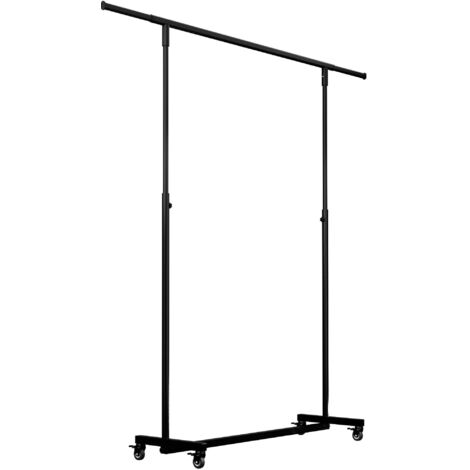 Portant penderie sur roulettes tube hauteur et largeur réglable 120x50x190 acier noir 100008988