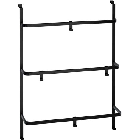 Porte-serviettes de salle de bain, support de rangement pour serviettes de bain, hôtel, salle de bain, rouleau de papier, double usage, suspension murale noire en acier inoxydable  13
