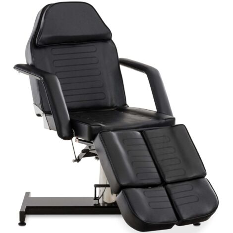 Table d’esthétique professionnelle hydraulique réglable dossier inclinable ouverture visage PVC noir 100008212 (1/5)