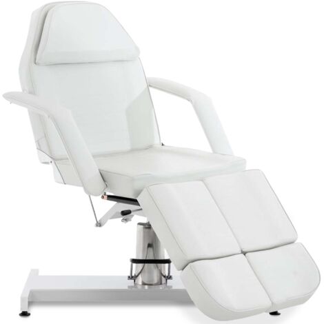 Table d’esthétique professionnelle hydraulique réglable dossier inclinable ouverture visage PVC blanc 100008215