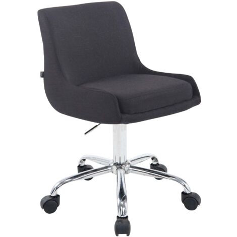 Siège de travail moderne en tissu noir – Dossier incurvé enveloppant assise ergonomique et piètement à roulettes 100007053 (1/3)