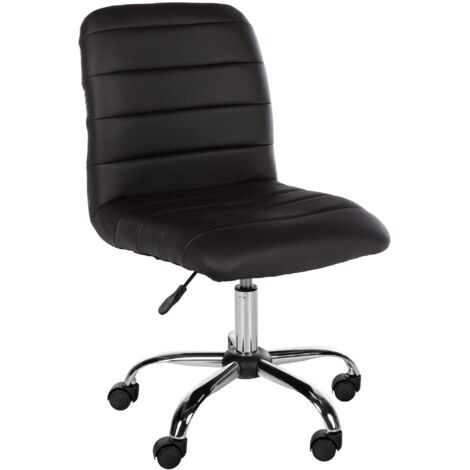 Chaise de travail réglable en hauteur – Similicuir noir pivotante avec roulettes 100008547 (1/5)