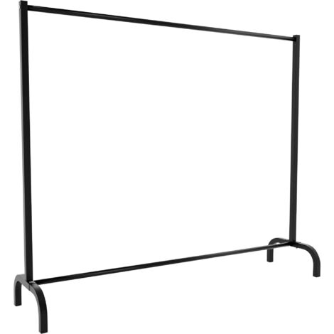 Portant à vêtements robuste en métal noir – style industriel sans roulettes 150x38x120 cm 100008985 (1/5)