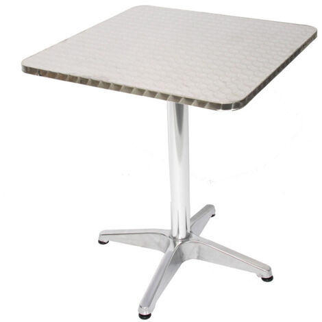 Décoshop26 – Table haute de bistrot en aluminium 60x60cm – Résistante aux intempéries – 4 pieds réglables – MDJ04039