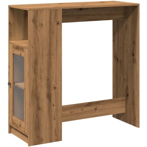 Table de bar compacte avec rangement intégré – finition chêne artisanal – 101 × 40 × 103,5 cm DEC036365 (1/5)