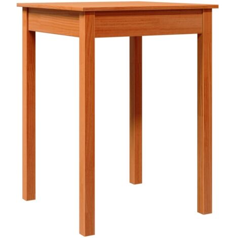 Petite table de cuisine salle à manger design moderne 55 x 55 x 75 cm bois de pin couleur cire marron DEC036850 (1/5)