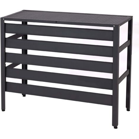 Cache extérieur en aluminium gris pour climatiseur avec étagère 73 x 90 x 38 cm 040010236
