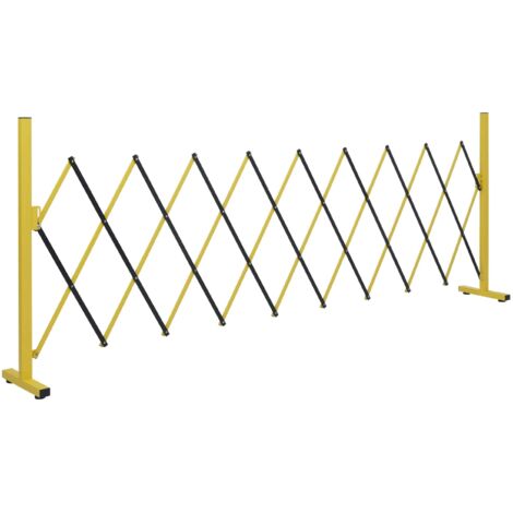 Barrière de sécurité grille extensible type accordéon clôture barrière de protection extensible 103 × 32–265 cm en aluminium jaune et noir 040008747