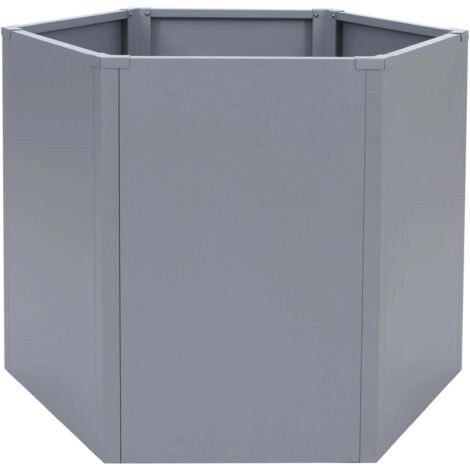 Carré potager surélevé jardinière 460 L design moderne 100 x 88 x 77 cm en acier galvanisé gris 040008903 (1/5)