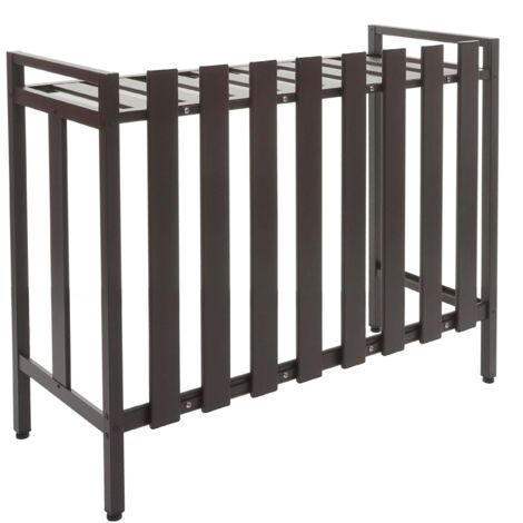 Cache climatiseur pompe à chaleur abri de protection avec étagère 80x90x39 cm en aluminium marron 040010411