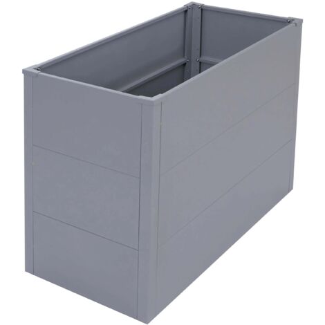 Bac potager surélevé 100 cm 340 L acier galvanisé thermolaqué gris 040008900 (1/5)