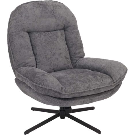 Fauteuil relax TV design moderne et confort fonction de bascule pivotant en métal et tissu chenille gris 040009031 (1/5)