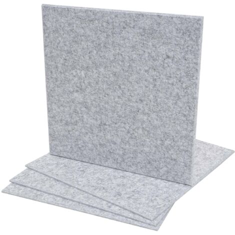 Lot de 4 panneaux acoustiques muraux panneaux insonorisants 1 m² 50 x 50 cm gris clair 040010307 (1/5)