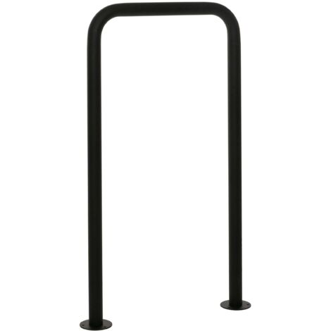 Arceau de stationnement vélo 120x70 cm en acier thermolaqué anthracite support d’appui et d’attache pour 1 à 2 vélos intérieur extérieur 040010062 (1/5)