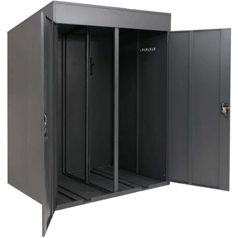 Garage à vélos pour 2 vélos abri vélo verrouillable en métal avec support mural 213x158x125 cm anthracite 040009045