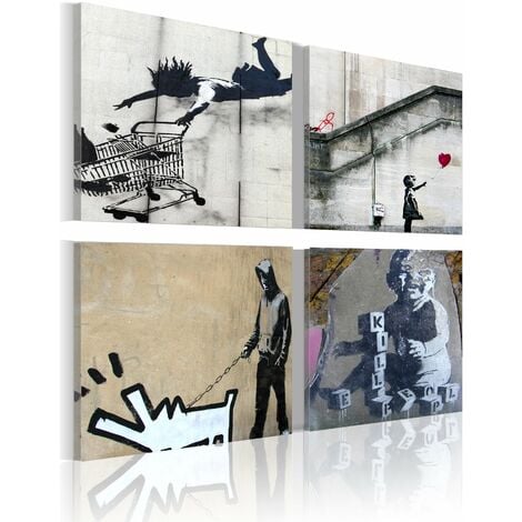 Peinture Sur Toile Avec Style Graffiti Banksy Sans Cadre,art Mural