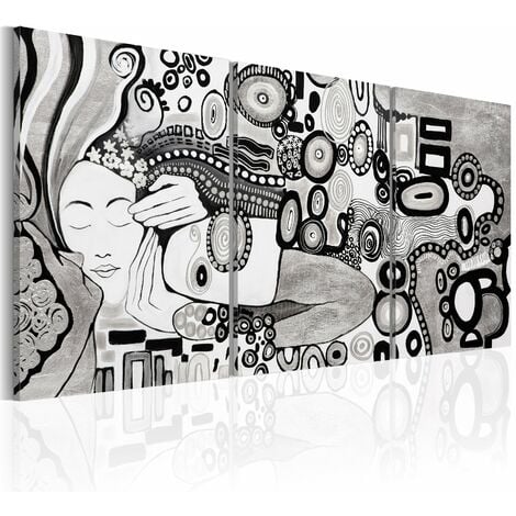 Tableau sur toile décoration murale image imprimée cadre en bois à  suspendre Monde d'argent 120x80
