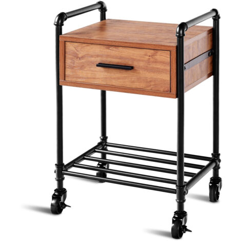 table-de-chevet-roulettes-mobile-avec-un-structure-ouvert-style