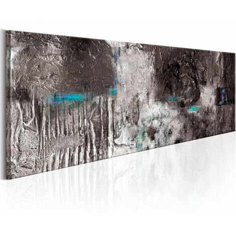 Tableau sur toile décoration murale image imprimée cadre en bois à  suspendre Monde d'argent 120x80