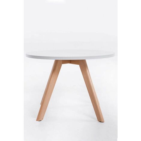 Table basse table d'appoint ronde 4 pieds en bois clair hauteur 45cm TABA10005
