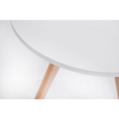 Table basse table d'appoint ronde 4 pieds en bois clair hauteur 45cm TABA10005