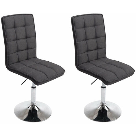 Lot de 2 chaises de salle à manger hauteur réglable en tissu gris foncé CDS10051 (1/4)