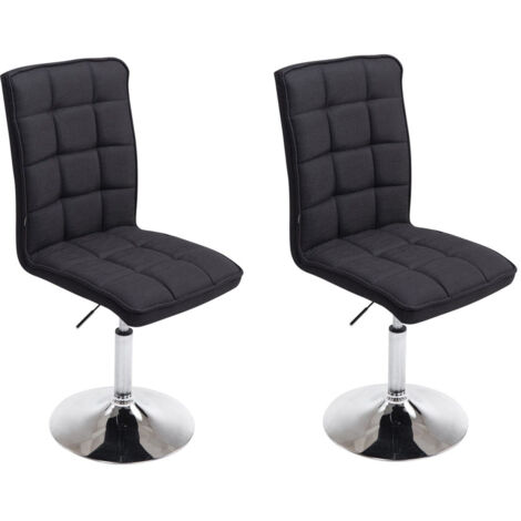 Lot de 2 chaises de salle à manger hauteur réglable en tissu noir CDS10052 (1/4)