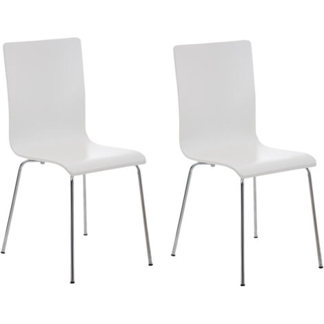 Lot de 2 chaises de cuisine en bois blanc et métal CDS10062 (1/4)