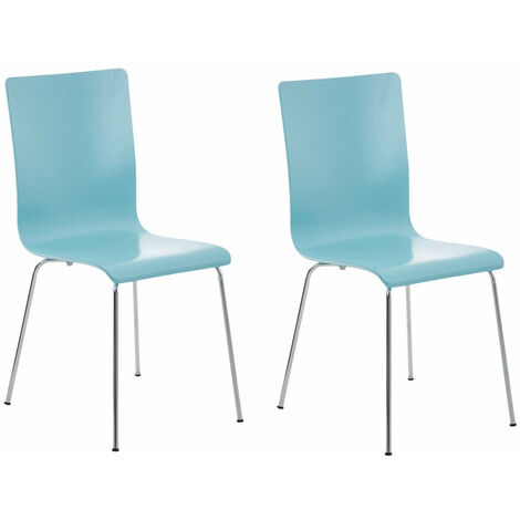 Lot de 2 chaises de cuisine en bois bleu et métal CDS10064 (1/4)