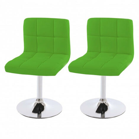 Lot de 2 chaises fauteuils de salle à manger en synthétique vert CDS04065 (1/4)